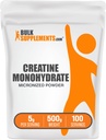 BulkSupplements.com Kretine Monohidrat Toz - Micronized Kretine Toz, Unflavored - Pure & Gluten Free, 5g per Service, 500g (1.1 lbs) (Pack of 1)