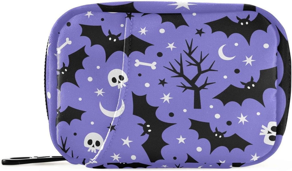 Halloween Bats Pill Box 7 Günlük Pill Case Travel Pill Organizer Bag with diamond Weekly Vitamin Medicine Supplementrec Pouch Bag