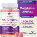 Magnezyum Citrate Gummies | Ekstra Kuvvetler Calm, Relaxation & Digestion | High Abors Magnezyum Gummies for Yetişkinler | Vegan, Non-GMO | Raspberry Flavor Mag Gummy | 60 Ct, 1 Ay Supply