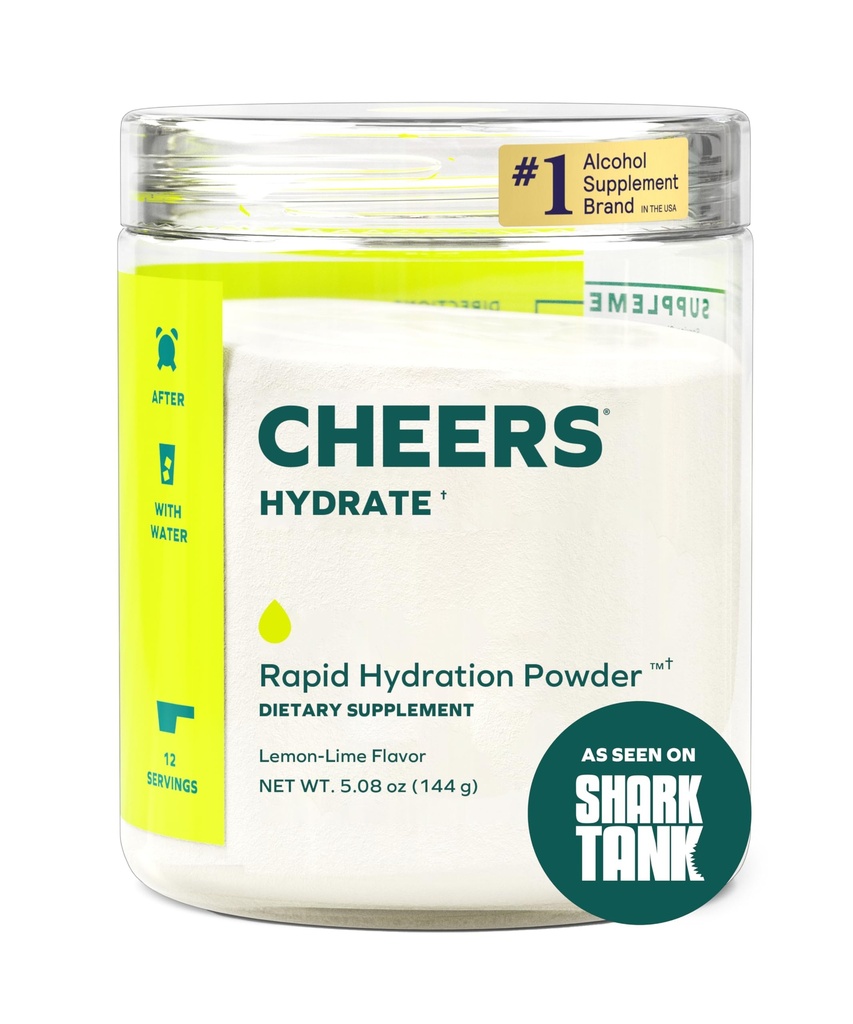 Cheers Hydrate | Oral Rehidr çözümü | Hızlı Hydration için Elytes | Lemon Lime Flavor | 12 Servisler | Hidrojenle Elektrolyte Supplement, Pyum, Glucose