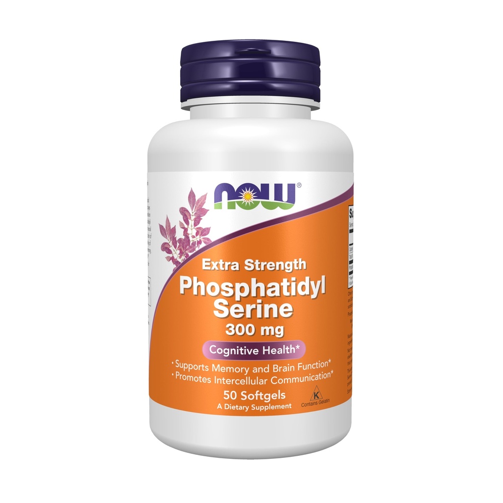 Şimdi Tamamlar, Phosphatidyl Serine 300 mg, Ekstra Kuvvet, Soy Lecithin'den elde edilen Phospholi bileşikle, 50 Softgels