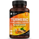 Black Pepper & Ginger ile Turmeric Tabletler - Curcumin - 180 Turmeric ve Black Pepper Tabletleri (3 ay) Yüksek Güçlü Active Turmeric Supplements Not Capsules, Tarafından New Leaf