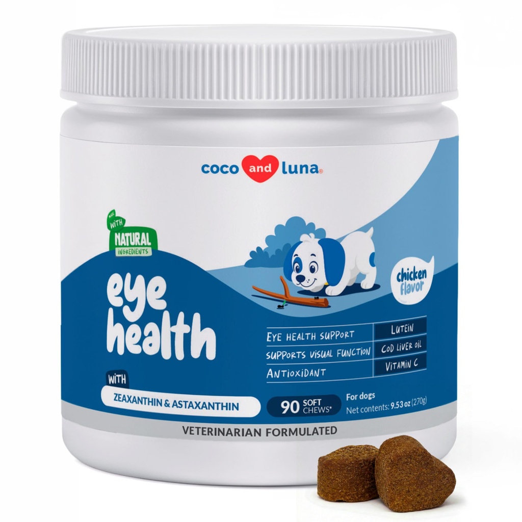 Köpeklere Göz Destek - 90 Yumuşak Chews - Köpekler için Köpekleri, Cod Liver Oil Antioksi, Dog Omega Supplement, Omega 3 EPA ve DHAty Fat Asits.