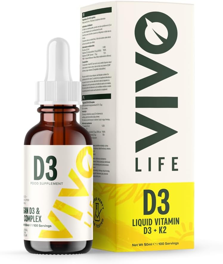 PH Life - Vitamin D3 K2, 50 ml Sıvı Kompleksi, 2000iu of D3, Vegan Health Supplement for Men and Women, 100 Hizmet