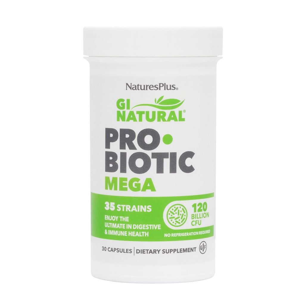 NaturesPlus GI Natural Probiyotik Mega - 30 Capsules - Digestive & Immune Health - Gluten Free - 30 Hizmet