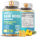 Sugar Free Magnezyum Glycinate Gummies 400mg with Ashwagandha, B1, B3, Rhodiola Rosea & Saffron for Support Rest, Mood & Calm Magnezyum Gummies for Yetişkinler, Chewable Supplement, Vegan, 120Ct