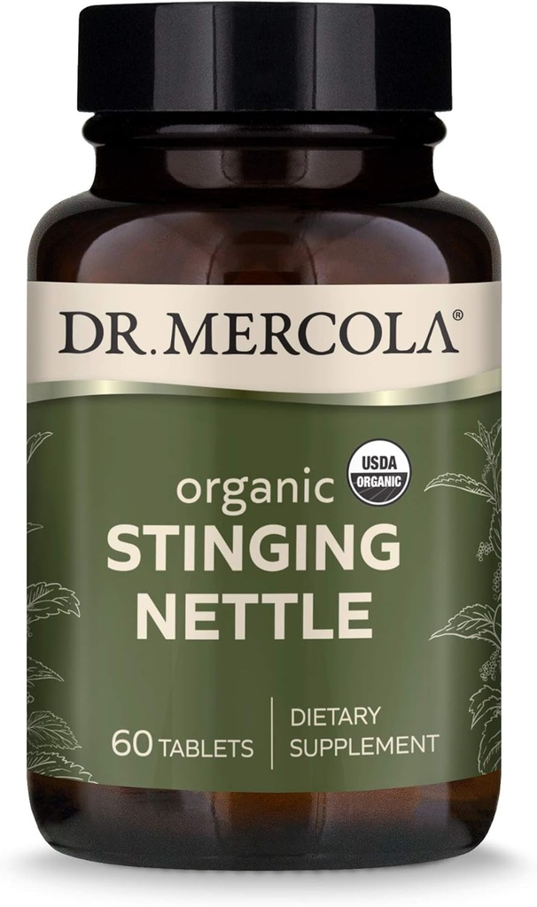 Dr. Mercola Organic Sting Nettle Diyeter Supplement, 60 Hizmet (60 Tablet), GMO, Gluten Free, Soy Free, USDA Organik Organik