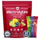 Keppi Electrolytes Powder Packets Assorted Flavors 30 Servings – No Sugar Hydration Supplement with Potassium, Magnesium, Sodium – Keto, Vegan, Fasting-Friendly, Zero Calorie Hydration Packets