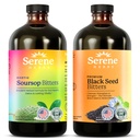 Serene Herbs Soursop Bitters Liquid & Black Seed – Organik Herbal Guanabana Digestive Support & Immune Health – Vegan, Non-GMO – 32 oz (16 oz), 32 hizmet