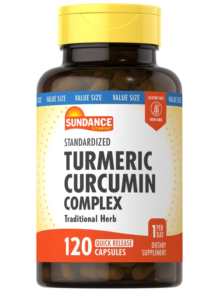 Sundance Turmeric Curcumin Kompleks | 120 Capsules | Black Pepper Extract | Traditional Herb | Non-GMO ve Gluten Free Supplement Supplement