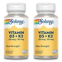 SOLARAY Vitamin D3 + K2, D & K Vitaminleri, Sağlıklı Kariovasküler Sistem ve Sanatları, Non-GMO & No Soy
