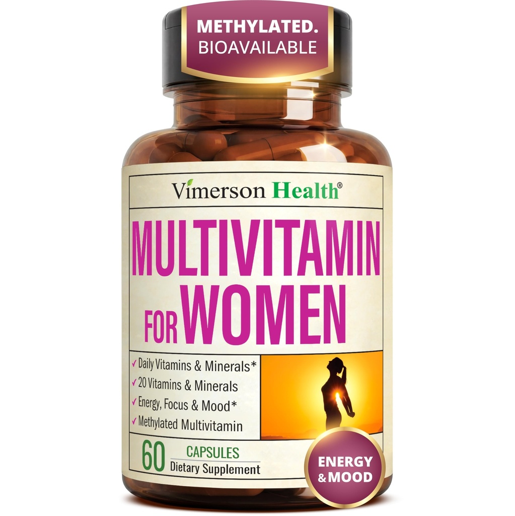 Enerji, Focus ve Immune Health için Medeniyetli Vitaminler ve Chelated Mineralleri ile Kadınlar için Multivitaminler - Premium Daily Womens Multivitamins & Multiminerals - 60 Capsules