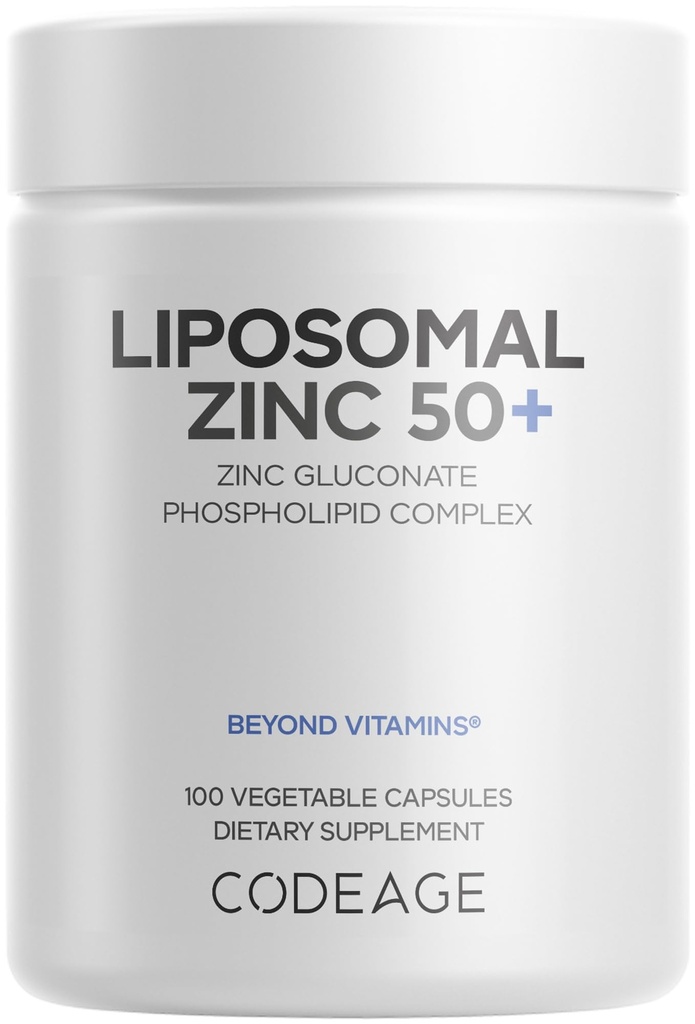 Kodage Liposomal Çinko Supplement – 3 Ay Supply – One Per Day - 50 mg Çinko Gluconate Vitamin Pills - Essential Mineral Supplements çinko Plus Liposomal Delivery - Vegan Non-GMO - 100 Capsules