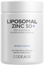 Kodage Liposomal Çinko Supplement – 3 Ay Supply – One Per Day - 50 mg Çinko Gluconate Vitamin Pills - Essential Mineral Supplements çinko Plus Liposomal Delivery - Vegan Non-GMO - 100 Capsules
