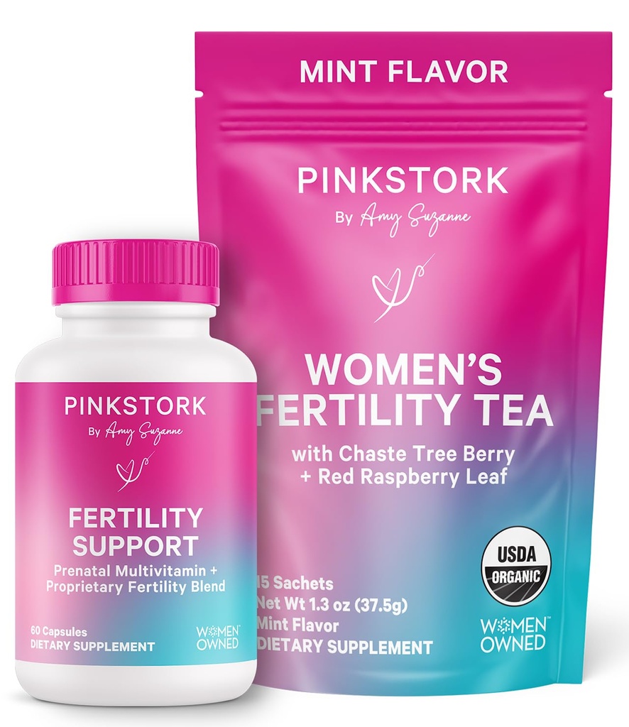 Pink Stork Ferttitude Sche for Women – Conception Tea + Prenatal Vitamin Support with Inositol, Vitex, Folate & Ashwagandha – Supports Hormon Balance, Rise Health & Preconception Wellness Wellness