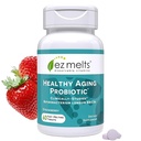 EZ Melts Dissolvable Health Aging Probiyotik, Bifidobacterium Longum BB536 (2 Milyar CFU), Sugar-Free, Probiyotiks for Women & Men 50+, 2Month Supply - 1 Pack