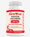 sodyum Chloride 1000 mg, 365 Tablet - Salt Tabletler, Non-GMO, Gluten Free - Electrolytes ile İçilir