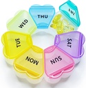 MOLN HYMY Büyük Pi Weekly Box 7 Gün, Pill Case Organizer 1 gün bir gün, Floral Pill Konteyner Bir kez Günlük, Pretty Tıp Vitamini / Fish Oil /Medication /Supplements