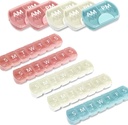 10 Pack (Weekly & Daily), 2 Times a Day (AM/PM) + 7Day Pill Organizer, Vitamin Planlayıcı, Büyük Kapasite, Seyahat Pill Case for Drug /Vitamins/Fish Oils/Supplements, Pink/White / Blue / Blue