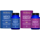 FRISKA Mens & Nightly Probiyotik Sche | Digestive Enzymes & Probiyotiks Supplement | Erkek & Nightime Digestion & Bloating Support | 30 Capsules per Şişe başına 30 Capsules