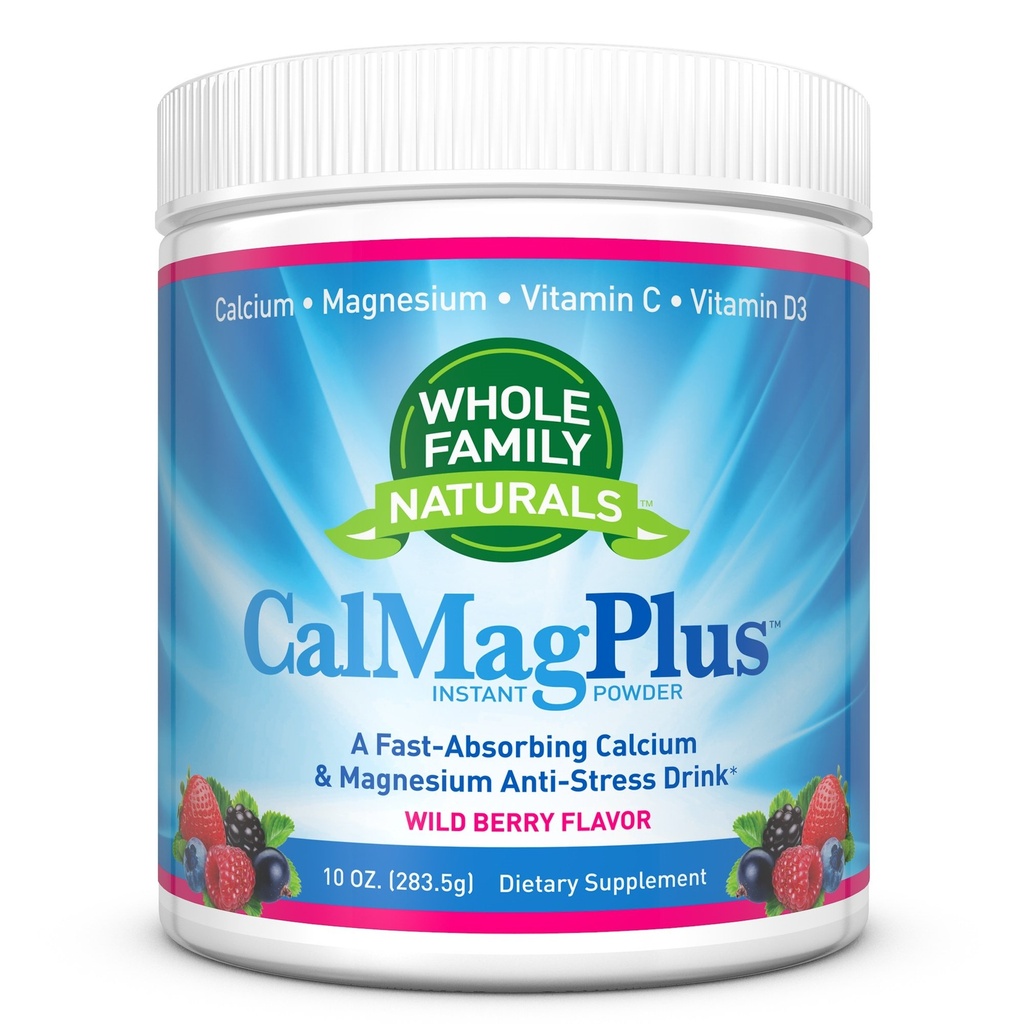Magnezyum Toz Supplement - Cal Plus C & D3 - Gluten Free, Non GMO, Wild Berry Flavor - Doğal Calm & Stres Yardımı Cal Mag Drink - Natural Calmelli & Magnezyum Toz Toz