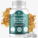 TrueSeaMoss Irish Sea Moss Capsules - 120 Original Capsules (1600 mg) - Prebiyotik Superfood - Boosts Immune & Digestive System - Sağlıklı Skin, Keto Detox, Gut, Ortak Destek
