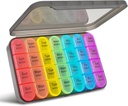 Greencycle Weekly Pill Organizer, 7 Day / 4 Times A Day Large Pill Cases Moisture-Proof Pill Box AM PM Medicine Organizer to Hold Vitamins Fish Oil Karşılaştırmalar Supplements (Rainbow)
