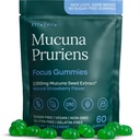 Dopamine Supplement - Sugar-Free Mucuna Pruriens Gummies (2g/serving) Enerji ve Focus Gummies - Potent Mucuna Pruriens Ekstradüksiyonu Calm Mood ve Motivasyon için Tamam, Vegan, Non-GMO, Gluten-Free, 60ct