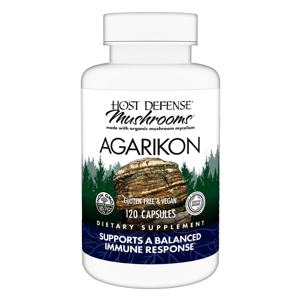 Host Defense Agarikon Capsules - Immune System Support Supplement - Mushroom Supplement to Aid Immune Functions & Cell Strength - Herbal Dietary Supplement - 120 Capsules (120 servis)