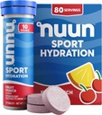 Nuun Sport Electrolyte Tabletleri, Magnezyum, Pyum, Chloride & sodyum, Gluten Free & Vegan, Fruit Punch, 8 Pack (80 Toplamı)
