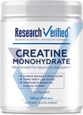 Araştırma Gerçekleştirilmiş Kretine Monohidrat - Optimal Kas Büyümesini Destekleyin - 5000 mgt Kretin Monohidrat - BioPerine - 60 Hizmet - Unflavored - Vegan