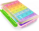 AUVON iMedasist Moisture-Proof Weekly Pill Organizer 4 Times a Day, Great 7 Day Pill Box Case with Portable Design for Travel, Reforce Bireysel konteynerler Vitaminler, Tamamlar, İlaçlar