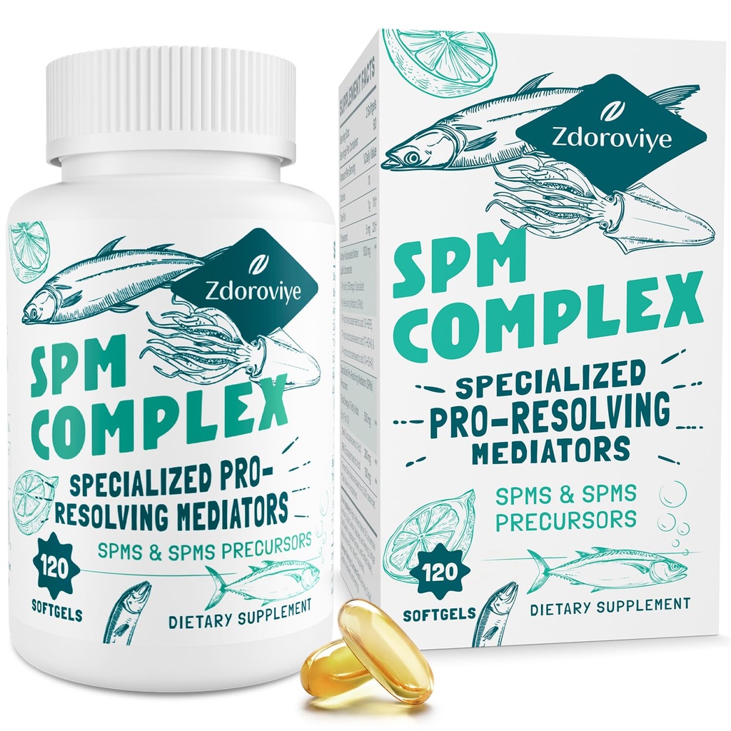 Özelleştirilmiş Pro-Re deploy Mediators and SPMs Precursors Kompleks, SPM Supplement for Balanced Immune Response, Brain, Tcon & Cellular - 120 Softgels