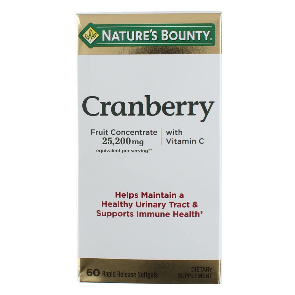 Nature's Bounty Cranberry Dietary Supplement 60 Soft Gels (Pack of 5)