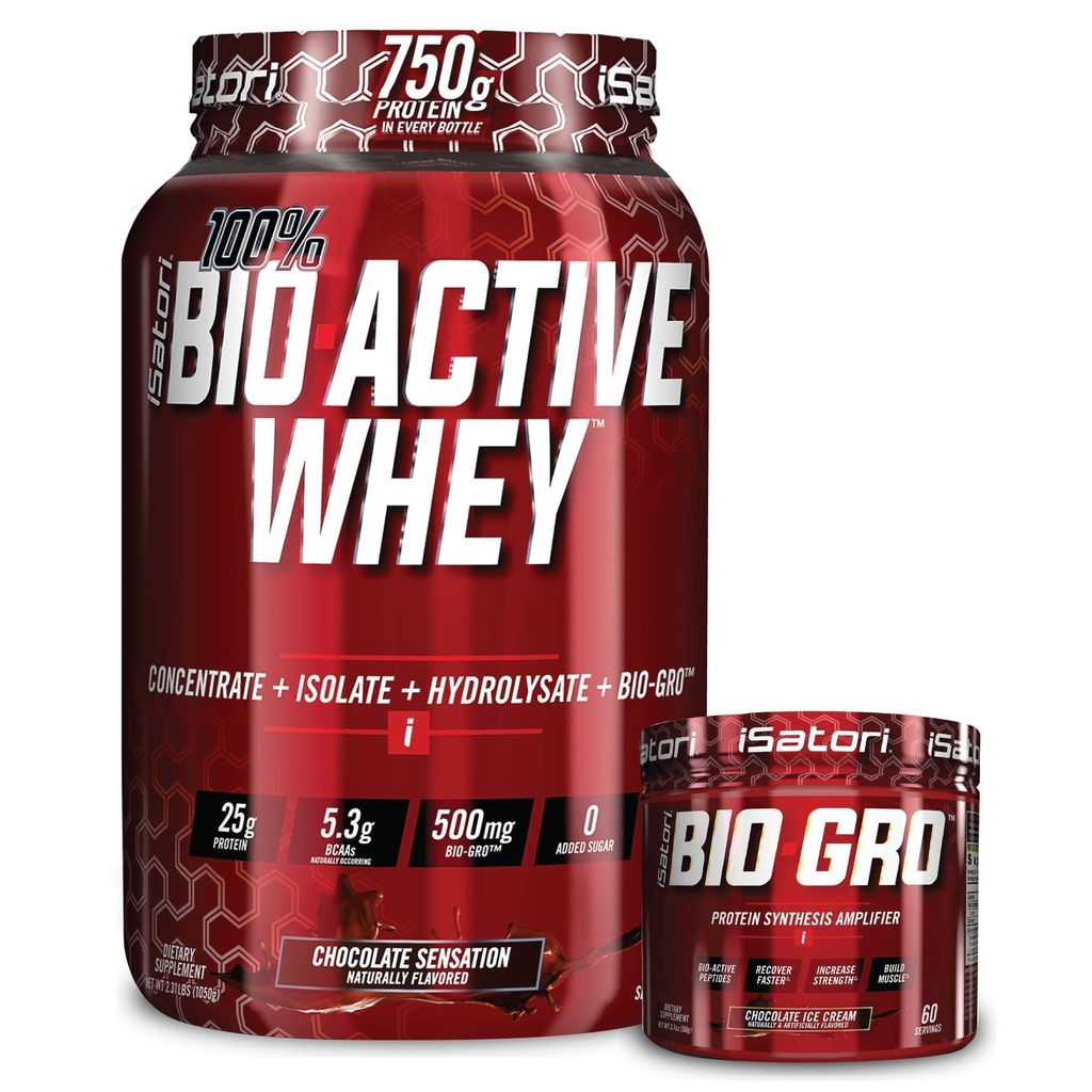iSatori Bio-GRO Chocolate Ice Cream (60 Hizmet) & Bio-Active Whey Protein Toz Çikolata Sensasyon (30 Hizmet)