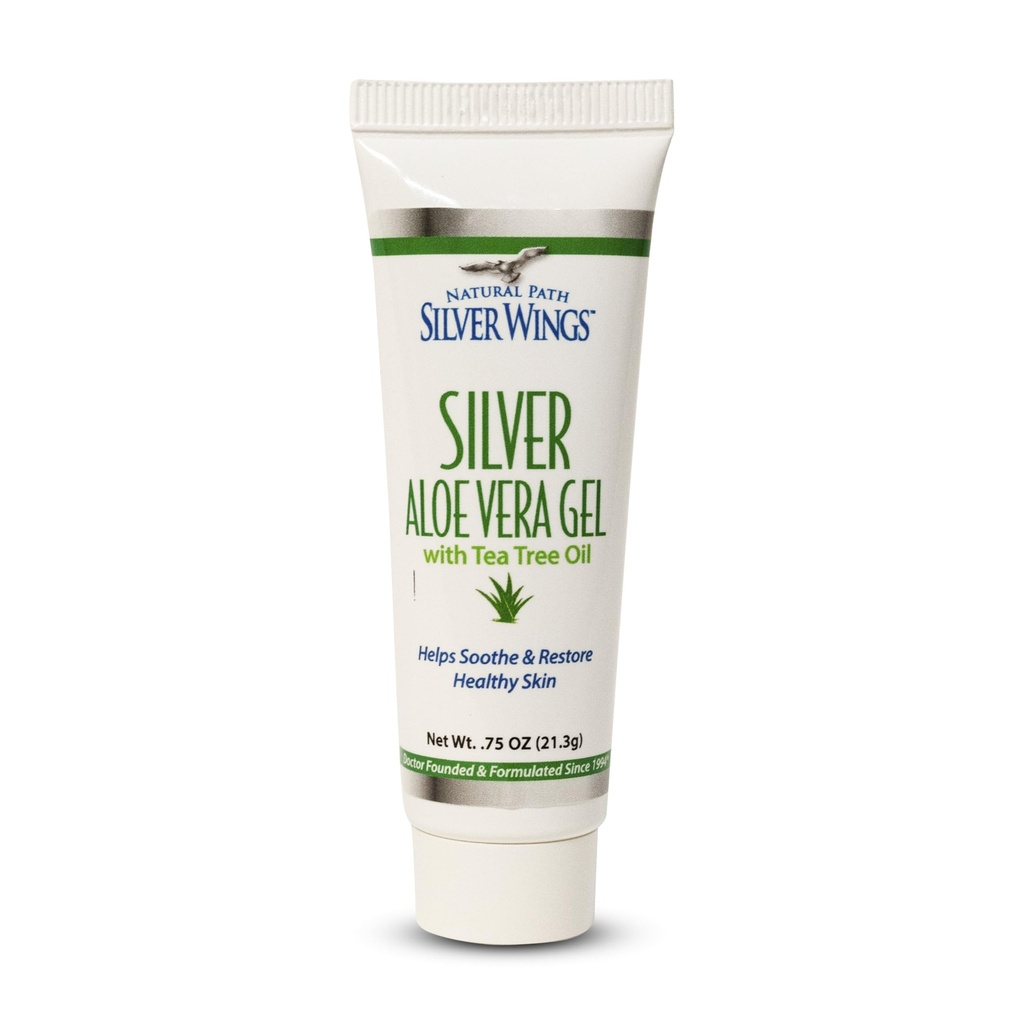 Doğal Pat Silver Wings 200ppm Silver ile Aloe Vera Gel ve Çay Ağacı Petrol - Soothing Skin Care - 0.75 oz
