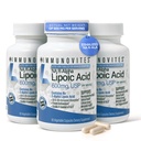 IMMUNOVITES 3-Pack Stabilized R-Alpha Lipoic Acid ((Real) hizmet başına 600 mg Yüksek Potency & up to 40x Artan Absiyon (Na R-ALA) (Na R-LA) (Na R-Lipoate) (3 Şişe)