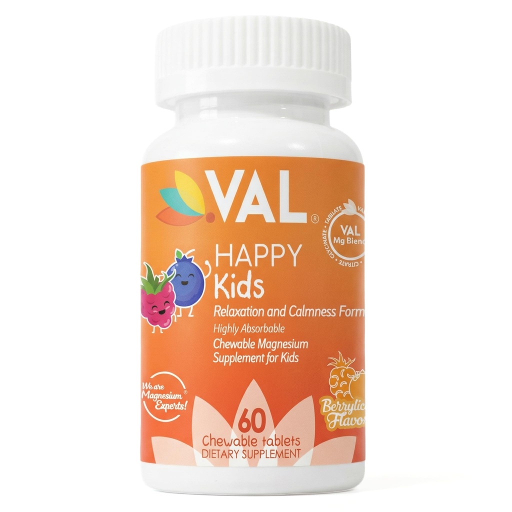 Çocuklar için Magnezyum | Yüksek Taht, Rahatlama ve Oda | Mg Glycinate, Citrate & Taurate | B6, D & C | Sugar-Free, Non-GMO | 60 Chewable Tabletler