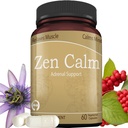 Zen Calm Stress Adrenal Support Supplement Organic Adaptogenic Herbs - Magnesium, B Vitamins, GABA & More to Support a Natural Calm. Non-Drowsy. Non-GMO (60 Veggie Caps)