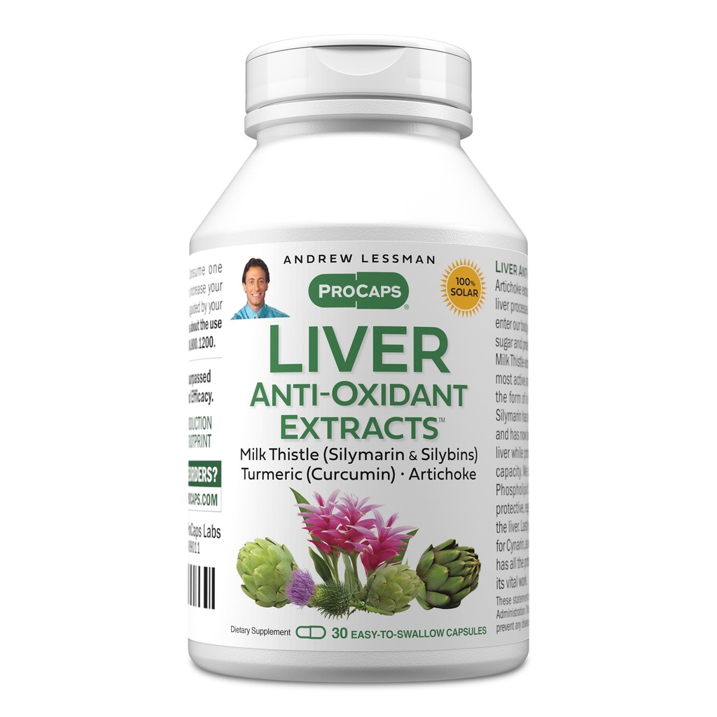 ANDREW LESSMAN Liver Anti-Oxidant 30 Capsules - The Hard-Working Tounds of The Liver, Discovers Perfect Liver Health and Function. Süt Butle, Turmeric ve Artichoke Türleri