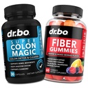 DR. BO Fiber Gummies & Colon Cleanse Supplements - Tasty Gummy Prebiyotik Fiber Supplement - Super Colon Magic Bowel Hareketi Gut & Stomach Temizleme Desteği