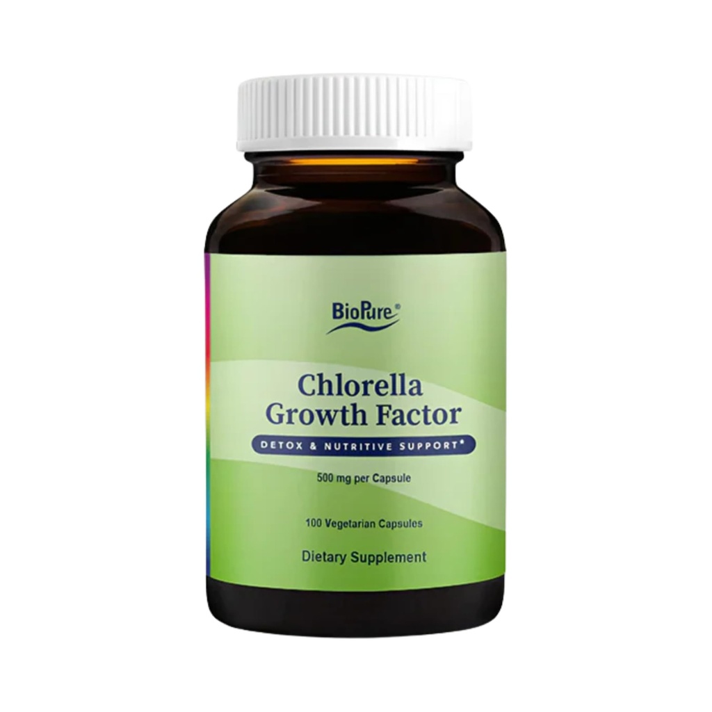 BioPure Chlorella Büyüme Faktör Kapsülleri - Nutrient-Dense, Nutraceutical Superfood Proteinlerle Paketlendi, Vitaminler, Mineraller ve Amino Asitler Metabolism, Detox & Immunity - 100 Capsules