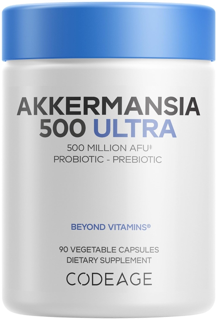 Kodage Akkermansia Muciniphila Probiyotik Ultra - Yüksek Lisans 500M AFUs Akkerman Probiyotik Supplement - Geliştirilmiş Günlük Probiyotik & Prebiyotik, Chicory Inulin - 3Month Supply - 90 Capsules