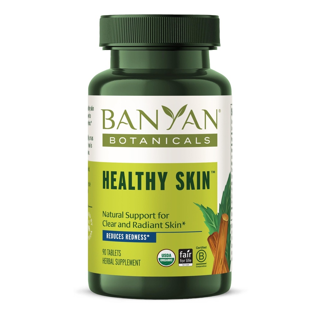 Banyan Botanikleri Sağlıklı Cilt - Organik Cilt Tamamı - Saçt ve Sağlıklı Arama Cilt - 90 Tablet - Şaşırtıcı olmayan Vegan