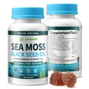 Vegan Ashwagandha Sea Moss Gummies - Black Seed Oil, Vitamin C&D for Immune Support, Digestive, Antioxy 13 in 1 Sche, Sea Moss Chlorophyll Advanced Strength Formula 2Pack 120 Gummies