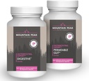 Dağ Peak Nutritionals Permeable Gut & Digestive Support Combo Pack - Gut Lining & Gastrointestinal Health - Enzymes, Probiyotiks & Beslenme Desteği - 90 Vegetarian Capsules Every