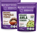 Siddhayu Organik Triphala Toz - 12 oz & Organik Amla Herbal Supplement Toz - 12 oz