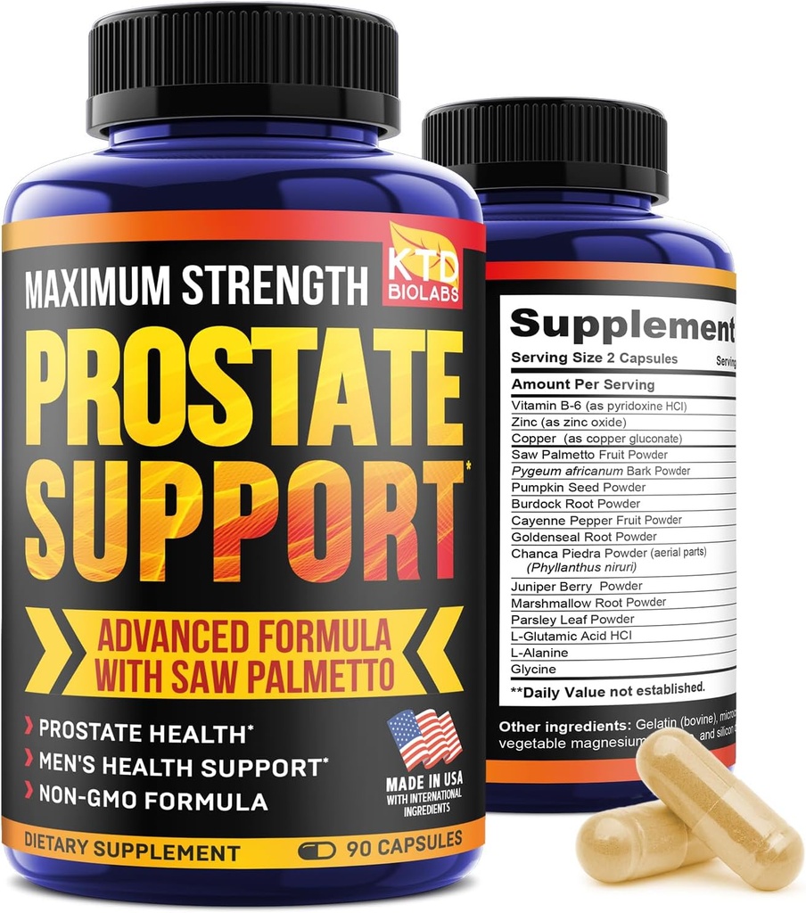 Erkekler için Prostate Supplements - 90 Doğal Prostate Health Capsules - Candy Tohumlar, Pygeum ve Saw Palmetto Erkekler için Suç Kontrol ve Sağlıklı Urinary Tract Desteği - ABD'de Gerçekleştirilmiş