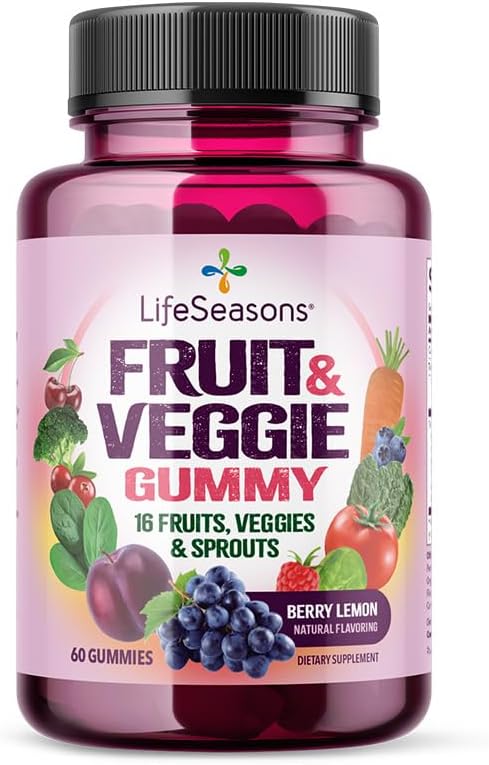 Yaşam Sezonları Meyve ve Veggie Gummy Supplement - 16 Meyveler Sebzeler ve Sprouts - Vitaminler Mineraller ve Antioksiler - Immunity & Wellness için Beslenme Desteği - 3X Daha Fazla Potent - 60 Gummies