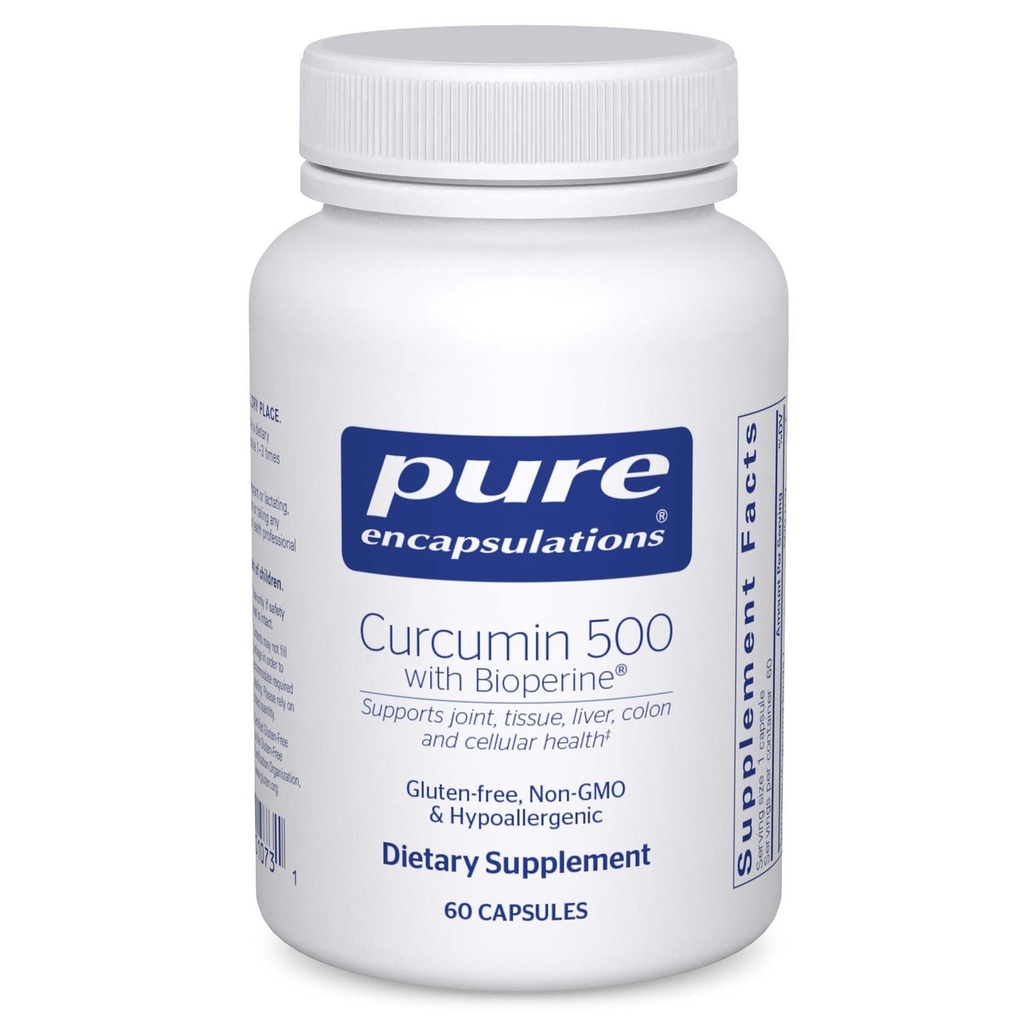 Pure Encapsulations Curcumin 500 with Bioperine - Antioksi Supplement to Support Commons, Tound, Liver, Colon & Cellular Health* - Turmeric Curcumin & Bioperine - 60 Capsules